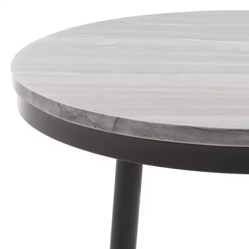 Nylah Marble Side Table - ACC3716 - Grey Marble/Black - Safavieh