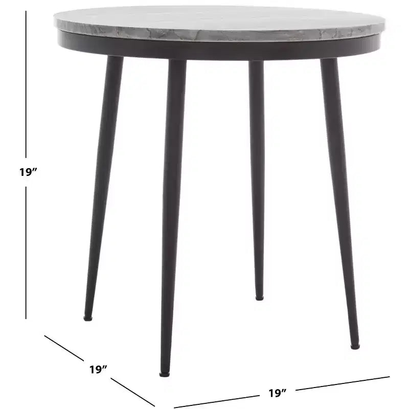 Nylah Marble Side Table - ACC3716 - Grey Marble/Black - Safavieh