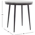 Nylah Marble Side Table - ACC3716 - Grey Marble/Black - Safavieh