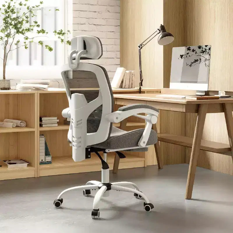 Sedia da ufficio ergonomica TUYOHW con poggiapiedi estraibile, sedia da gaming con cuscino di supporto lombare e braccioli imbottiti, sedia girevole per ufficio