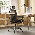 Sedia da ufficio ergonomica TUYOHW con poggiapiedi estraibile, sedia da gaming con cuscino di supporto lombare e braccioli imbottiti, sedia girevole per ufficio