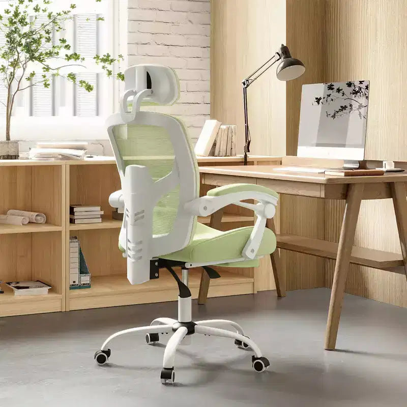 Sedia da ufficio ergonomica TUYOHW con poggiapiedi estraibile, sedia da gaming con cuscino di supporto lombare e braccioli imbottiti, sedia girevole per ufficio