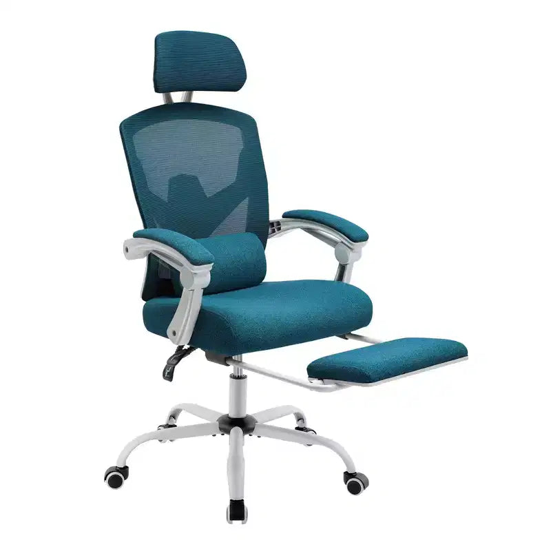 Sedia da ufficio ergonomica TUYOHW con poggiapiedi estraibile, sedia da gaming con cuscino di supporto lombare e braccioli imbottiti, sedia girevole per ufficio