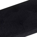 Furniliving Tufted Faux Shearling Upholstered Bench with Button Tufting & Metal Legs for Bedroom/Entryway/Hallway