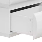 JVNOXK 43-inch 6-Drawer Bedroom Dresser, Handle-Free, Modern Style, Ample Storage Space, Suitable for Bedrooms and Living Rooms, White