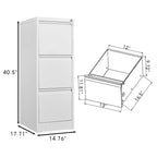 Acekool 3 Drawer File Cabinet with Lock, Heavy Duty Vertical Filing Cabinet for Home Office