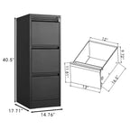 Acekool 3 Drawer File Cabinet with Lock, Heavy Duty Vertical Filing Cabinet for Home Office
