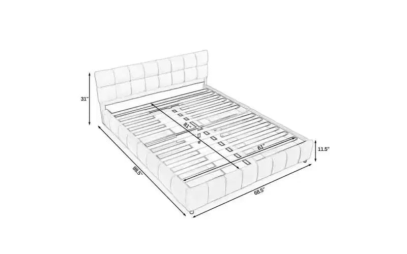 MAYEERTY Queen Size Upholstered Bed with Headboard Chenille Fabric Solid Bed Frame Drawer for Bedroom Pink