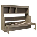 Whisen Elegant Twin Size Murphy Bed with Desk and Storage Shelves