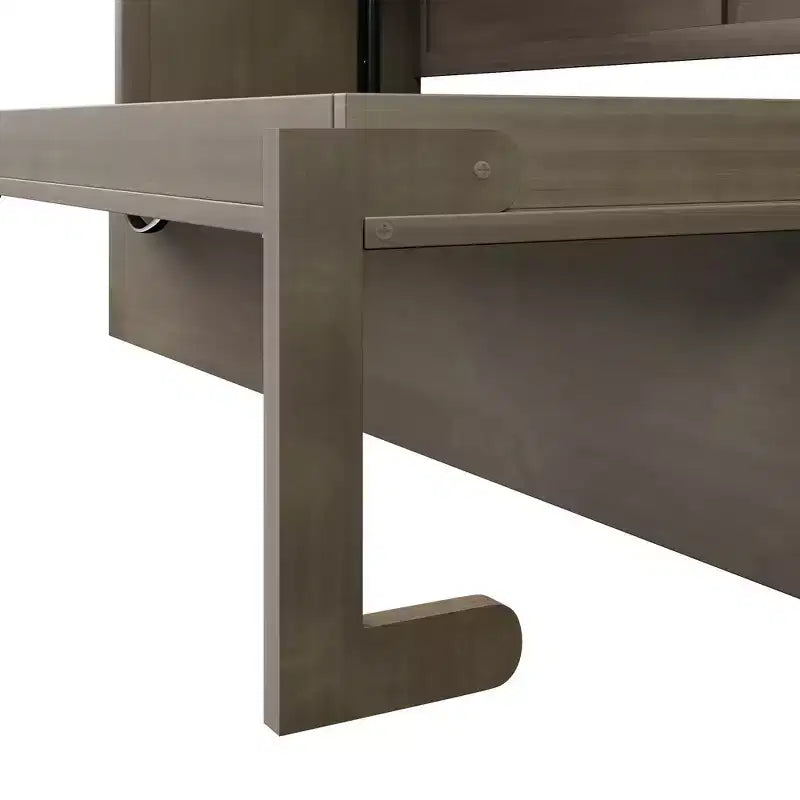 Whisen Elegant Twin Size Murphy Bed with Desk and Storage Shelves