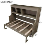Whisen Elegant Twin Size Murphy Bed with Desk and Storage Shelves