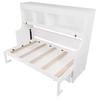 Whisen Elegant Twin Size Murphy Bed with Desk and Storage Shelves