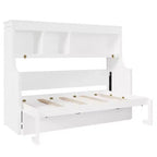 Whisen Elegant Twin Size Murphy Bed with Desk and Storage Shelves