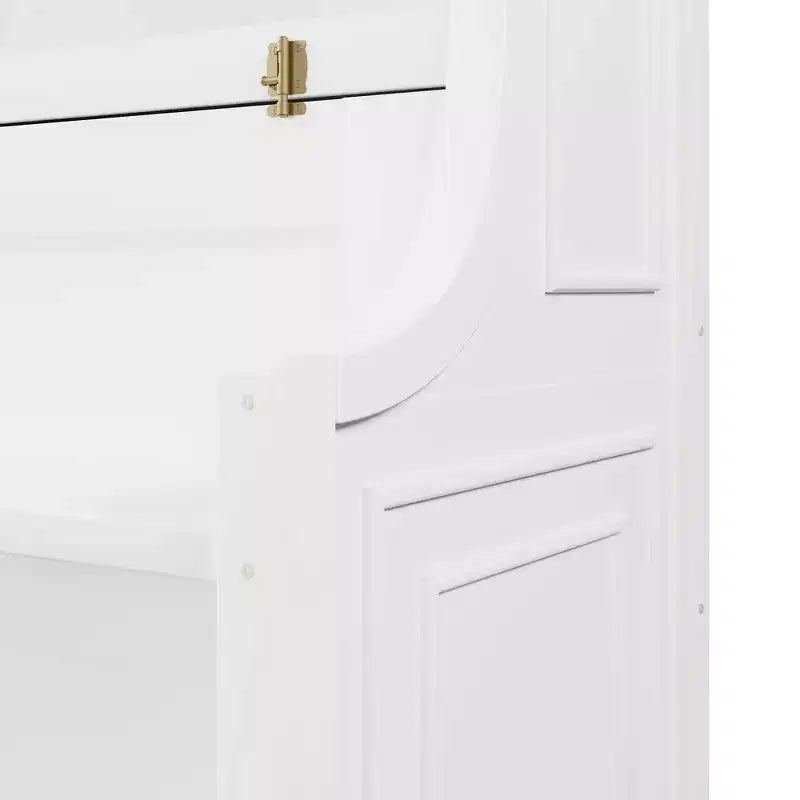 Whisen Elegant Twin Size Murphy Bed with Desk and Storage Shelves