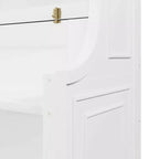 Whisen Elegant Twin Size Murphy Bed with Desk and Storage Shelves