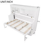 Whisen Elegant Twin Size Murphy Bed with Desk and Storage Shelves