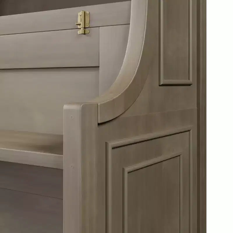 Whisen Elegant Twin Size Murphy Bed with Desk and Storage Shelves