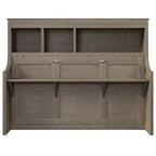 Whisen Elegant Twin Size Murphy Bed with Desk and Storage Shelves