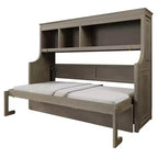 Whisen Elegant Twin Size Murphy Bed with Desk and Storage Shelves
