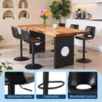 Set of 2 Modern Adjustable Swivel Bar Stools with Backrest, Faux Leather Counter Chairs for Kitchen Island, Dining Room or Living Area