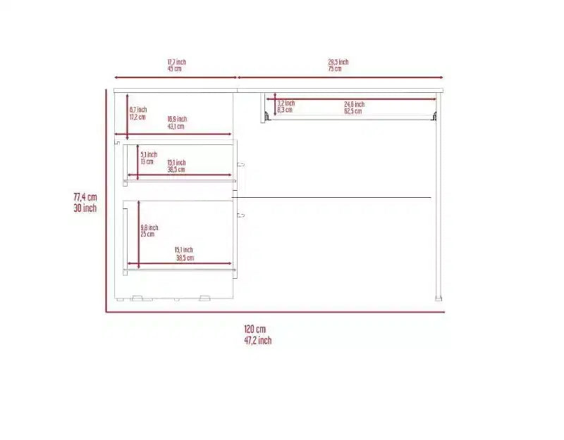 TUYOHW Scrivania ad angolo a L, Scrivania per computer con due cassetti e vano per CPU, Ripiano per tastiera, Scaffale aperto, Scrivania da scrittura per ufficio, camera da letto