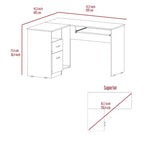 TUYOHW Scrivania ad angolo a L, Scrivania per computer con due cassetti e vano per CPU, Ripiano per tastiera, Scaffale aperto, Scrivania da scrittura per ufficio, camera da letto