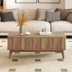 Costway 43.5'' Fluted Lift Top Coffee Table w/Lift Tabletop Hidden Compartments for Home