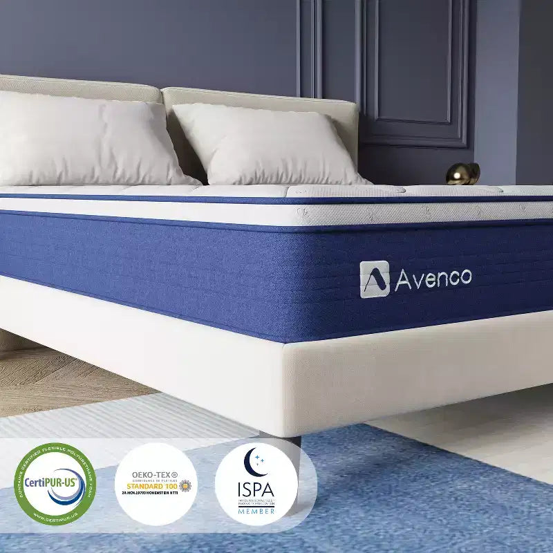 Avenco 12 inch Medium Firm Hybrid Memory Foam/Coil Blend Mattress in a Box