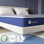 Avenco 12 inch Medium Firm Hybrid Memory Foam/Coil Blend Mattress in a Box