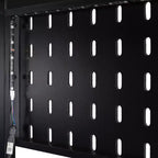 Letto a Soppalco da Gioco Full Size con Scrivania e Luci RGB, Struttura Letto a Soppalco in Legno Full con Armadio, Mensole e Tende Oscuranti