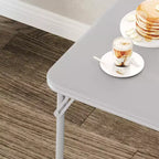 34 Folding Card Table with Collapsible Legs & PU Padded Tabletop, Portable Square Game Table for Home, Parties, Picnics(Only Table)