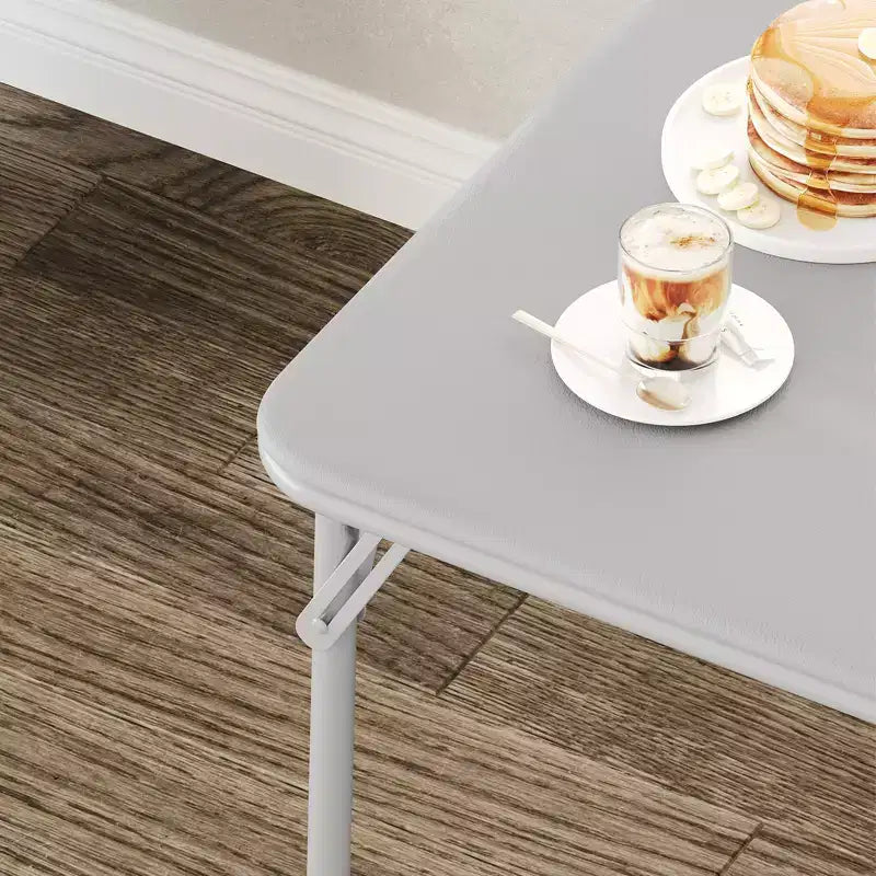 34 Folding Card Table with Collapsible Legs & PU Padded Tabletop, Portable Square Game Table for Home, Parties, Picnics(Only Table)