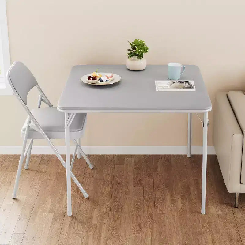 34 Folding Card Table with Collapsible Legs & PU Padded Tabletop, Portable Square Game Table for Home, Parties, Picnics(Only Table)