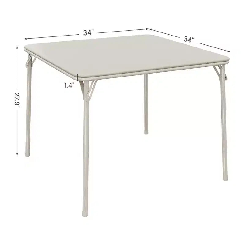 34 Folding Card Table with Collapsible Legs & PU Padded Tabletop, Portable Square Game Table for Home, Parties, Picnics(Only Table)