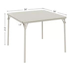 34 Folding Card Table with Collapsible Legs & PU Padded Tabletop, Portable Square Game Table for Home, Parties, Picnics(Only Table)