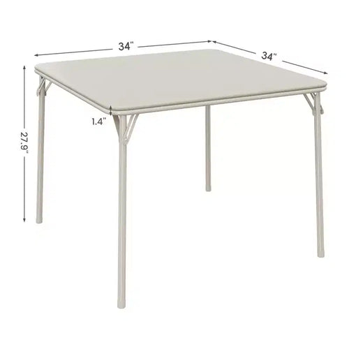 34 Folding Card Table with Collapsible Legs & PU Padded Tabletop, Portable Square Game Table for Home, Parties, Picnics(Only Table)