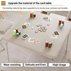 34 Folding Card Table with Collapsible Legs & PU Padded Tabletop, Portable Square Game Table for Home, Parties, Picnics(Only Table)