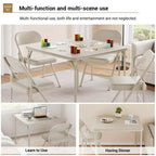 34 Folding Card Table with Collapsible Legs & PU Padded Tabletop, Portable Square Game Table for Home, Parties, Picnics(Only Table)