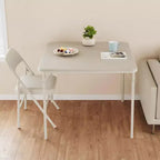 34 Folding Card Table with Collapsible Legs & PU Padded Tabletop, Portable Square Game Table for Home, Parties, Picnics(Only Table)