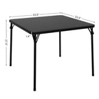 34 Folding Card Table with Collapsible Legs & PU Padded Tabletop, Portable Square Game Table for Home, Parties, Picnics(Only Table)