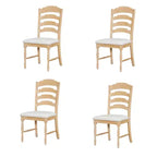 GDFStudio Terry Vintage Rubberwood Upholstered Dining Chairs with Serrated Back Design