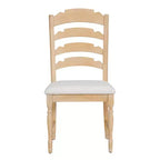 GDFStudio Terry Vintage Rubberwood Upholstered Dining Chairs with Serrated Back Design