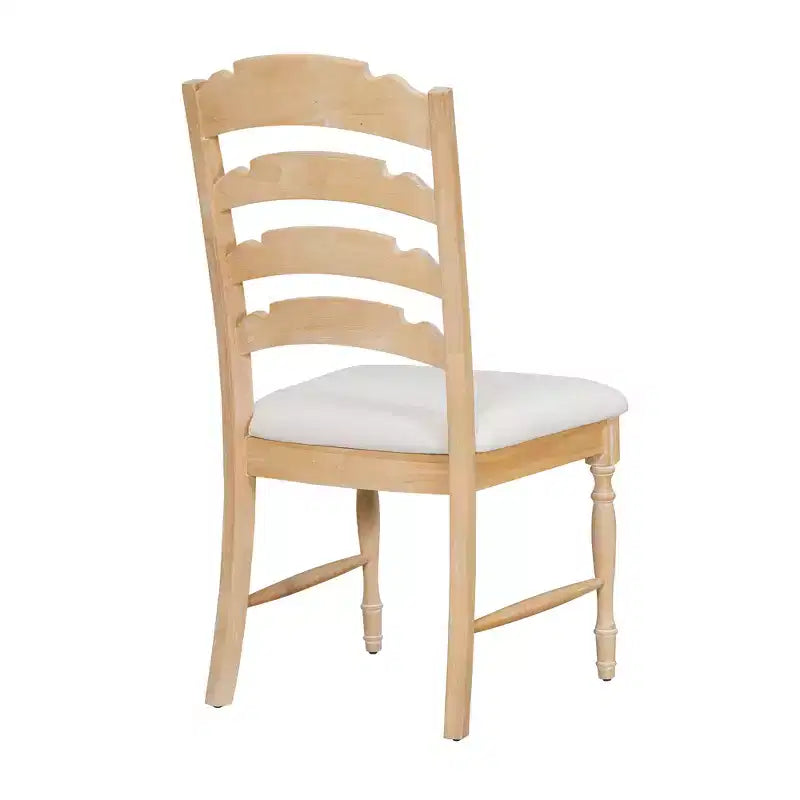 GDFStudio Terry Vintage Rubberwood Upholstered Dining Chairs with Serrated Back Design