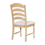 GDFStudio Terry Vintage Rubberwood Upholstered Dining Chairs with Serrated Back Design