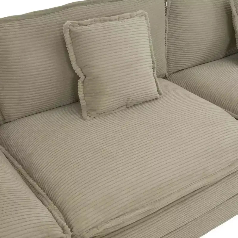 Divano Moderno Modulare MAYEERTY 70.8 in Velluto a Coste con Quattro Cuscini per Soggiorno, Marrone