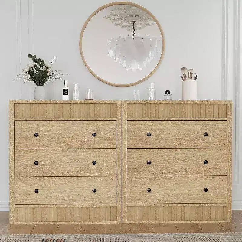 3/5 Drawer Dresser for Bedroom, 31.5 Wide Fluted Chest of Drawers, Modern Wooden Nightstand Storage Cabinet for Hallway, Living Room