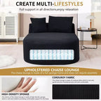 67.5 Corduroy Chaise Lounge Chair, Wide Seat, Deep Seating King Chair with 2 Pillows, Convertible Frameless Sofa Bed for Living Room