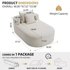 67.5 Corduroy Chaise Lounge Chair, Wide Seat, Deep Seating King Chair with 2 Pillows, Convertible Frameless Sofa Bed for Living Room