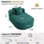 67.5 Corduroy Chaise Lounge Chair, Wide Seat, Deep Seating King Chair with 2 Pillows, Convertible Frameless Sofa Bed for Living Room