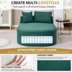 67.5 Corduroy Chaise Lounge Chair, Wide Seat, Deep Seating King Chair with 2 Pillows, Convertible Frameless Sofa Bed for Living Room